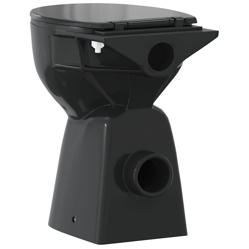 vidaXL fekete kerámia perem nélküli WC 7 cm extra magasság Soft Close - Image 6