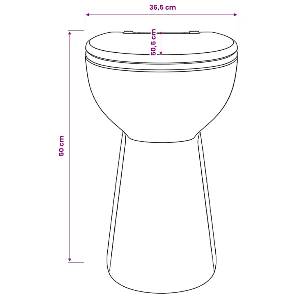 vidaXL fekete kerámia perem nélküli WC 7 cm extra magasság Soft Close - Image 11