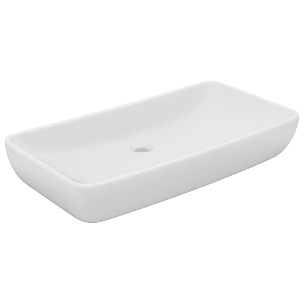 vidaXL matt fehér kerámia luxus mosdókagyló 71 x 38 cm - Image 2