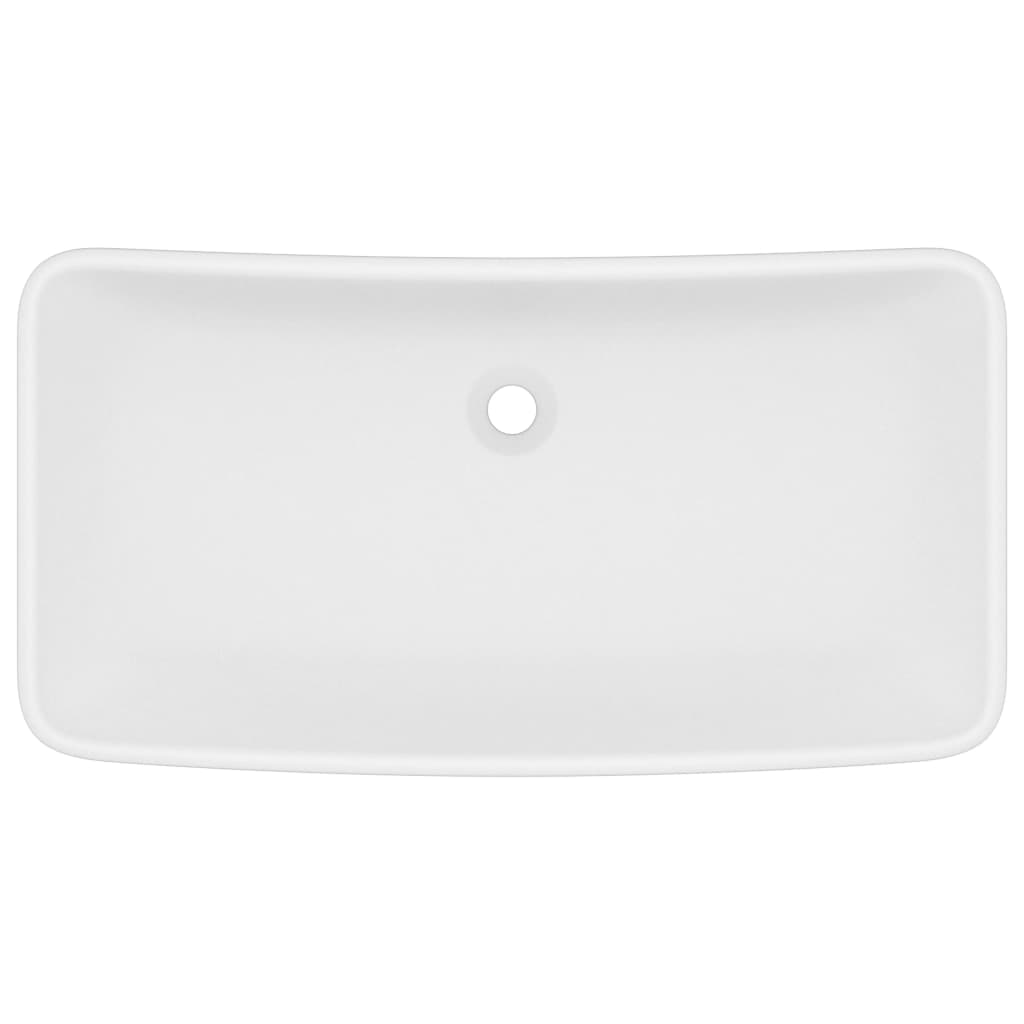 vidaXL matt fehér kerámia luxus mosdókagyló 71 x 38 cm - Image 3