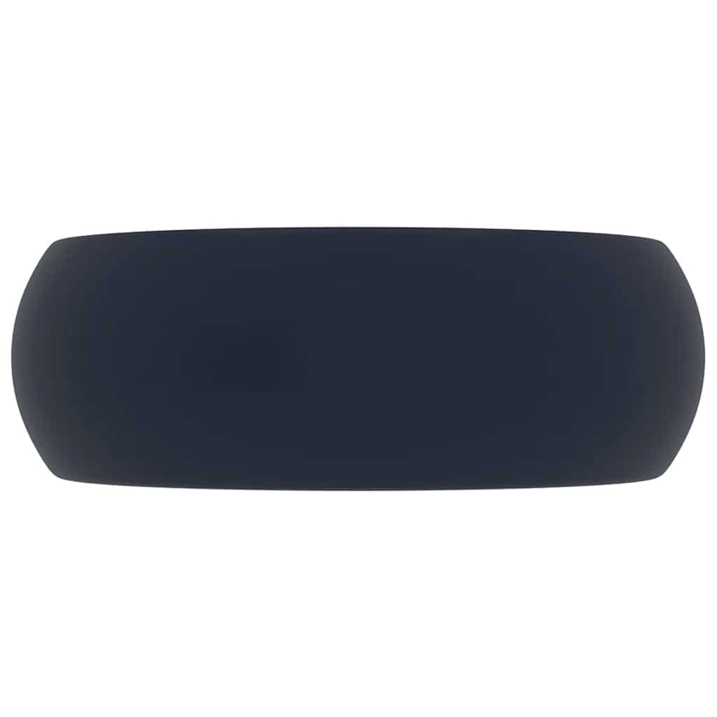 vidaXL kerek matt sötétkék kerámia luxus mosdókagyló 40 x 15 cm - Image 3