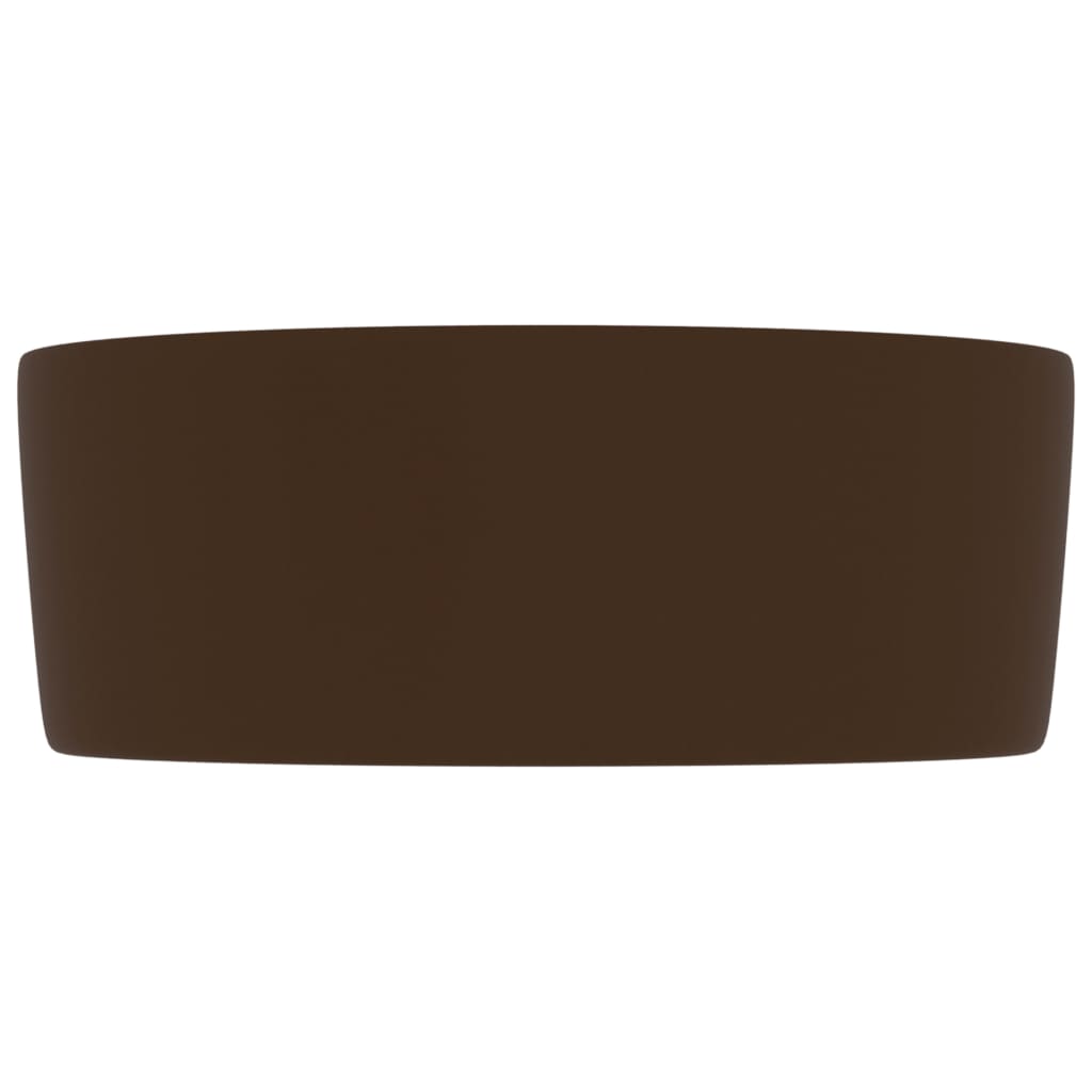 vidaXL kerek matt sötétbarna kerámia luxus mosdókagyló 40 x 15 cm - Image 4