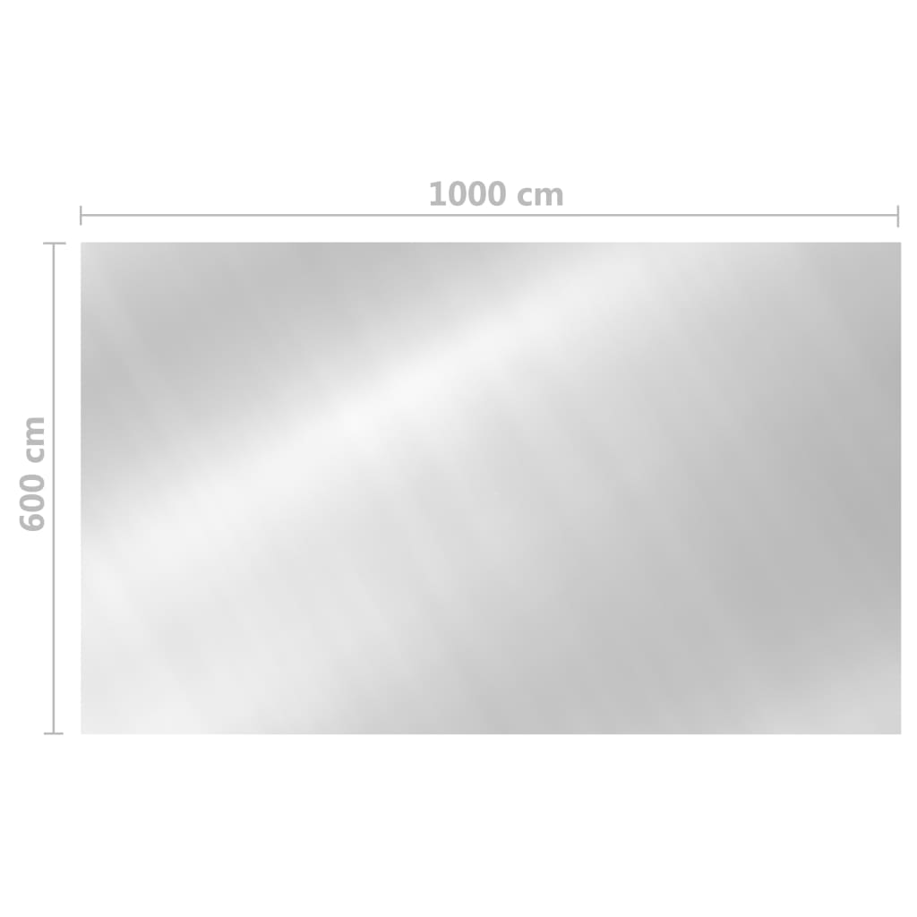 vidaXL ezüst négyszögletes polietilén medencetakaró 1000 x 600 cm - Image 5