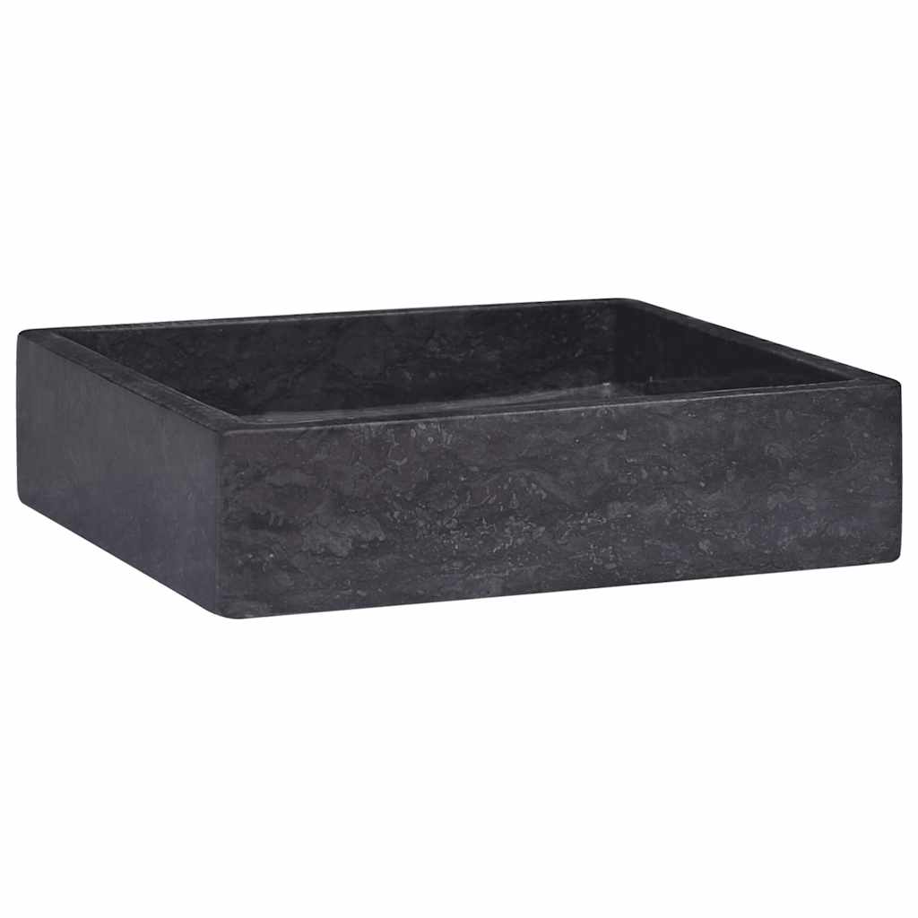 vidaXL fekete márvány mosdókagyló 40 x 40 x 10 cm - Image 2