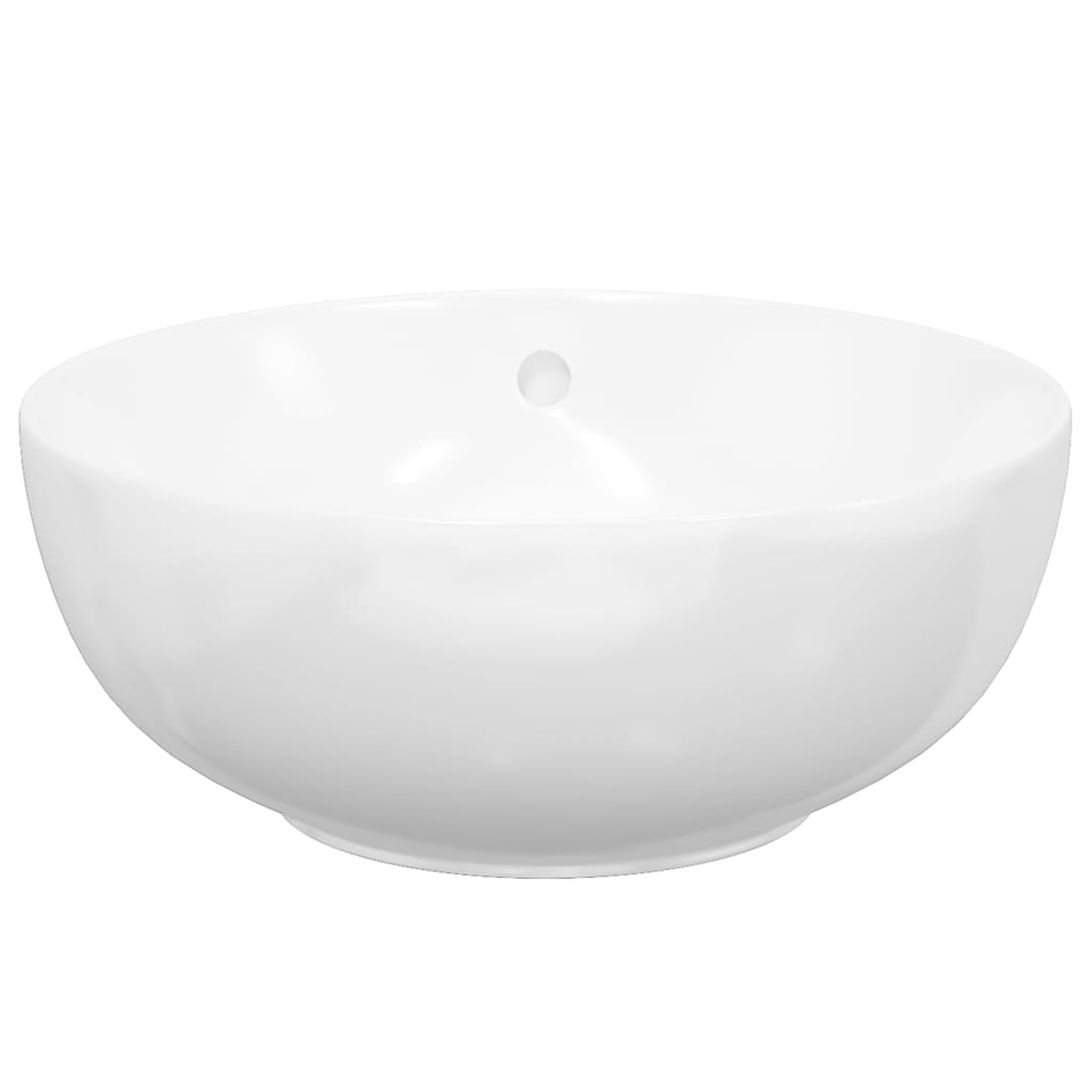 vidaXL fehér kerek kerámia mosdókagyló 44x17 cm - Image 4