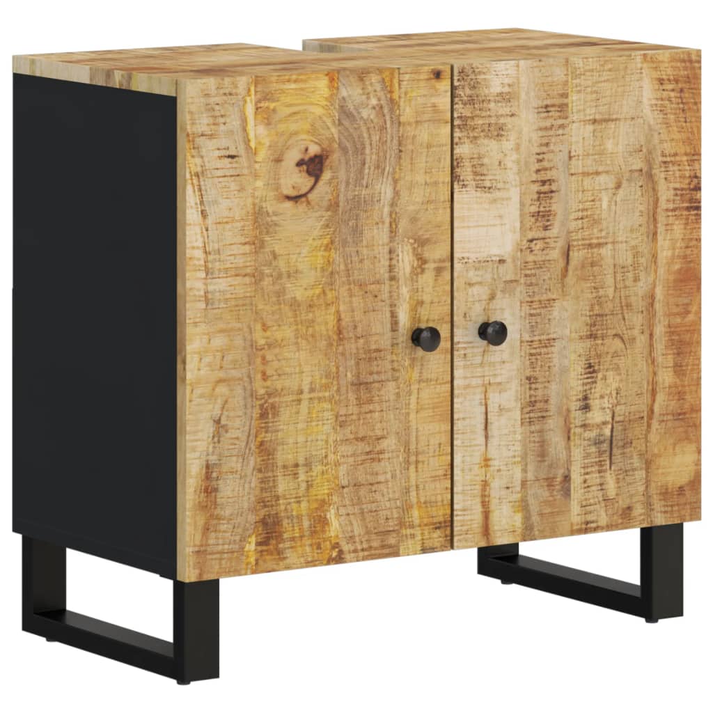 vidaXL tömör mangó- és szerelt fa mosdószekrény 62 x 33 x 58 cm - Image 2