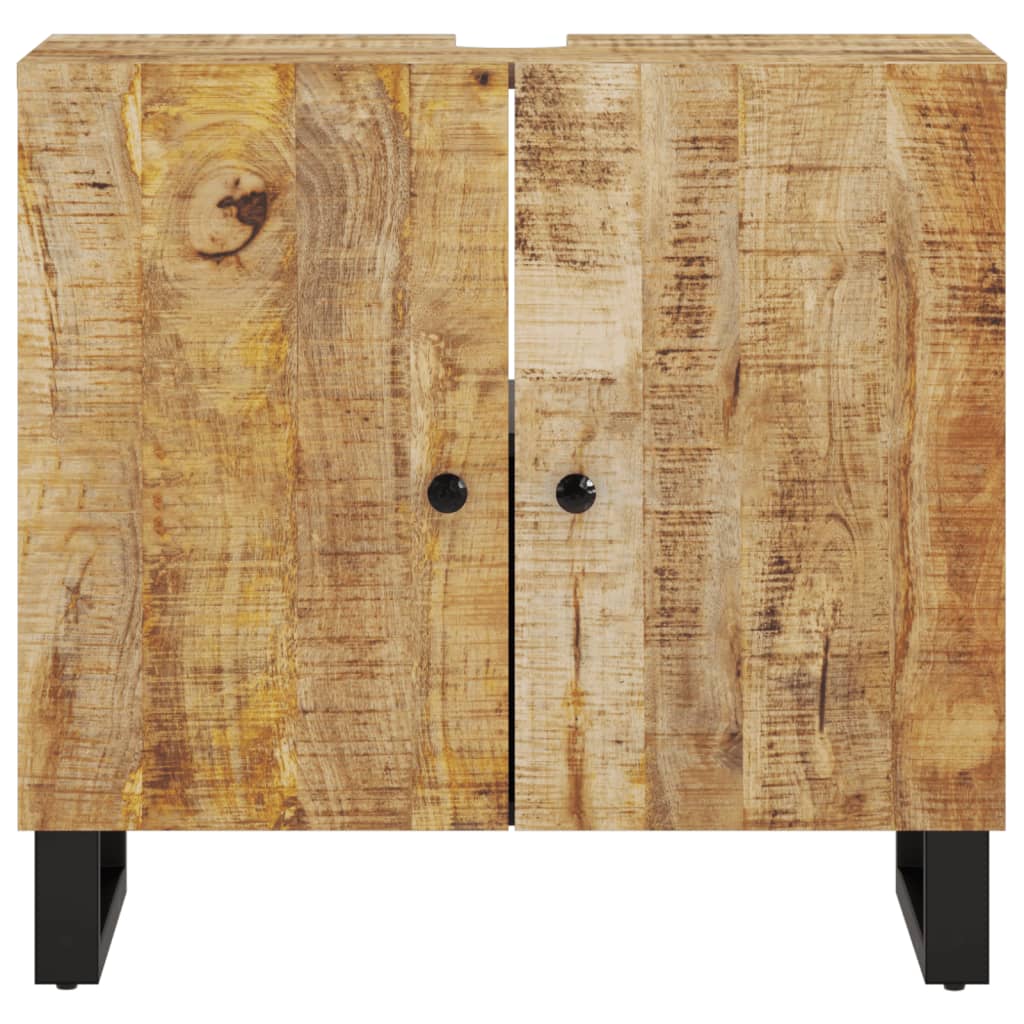 vidaXL tömör mangó- és szerelt fa mosdószekrény 62 x 33 x 58 cm - Image 4
