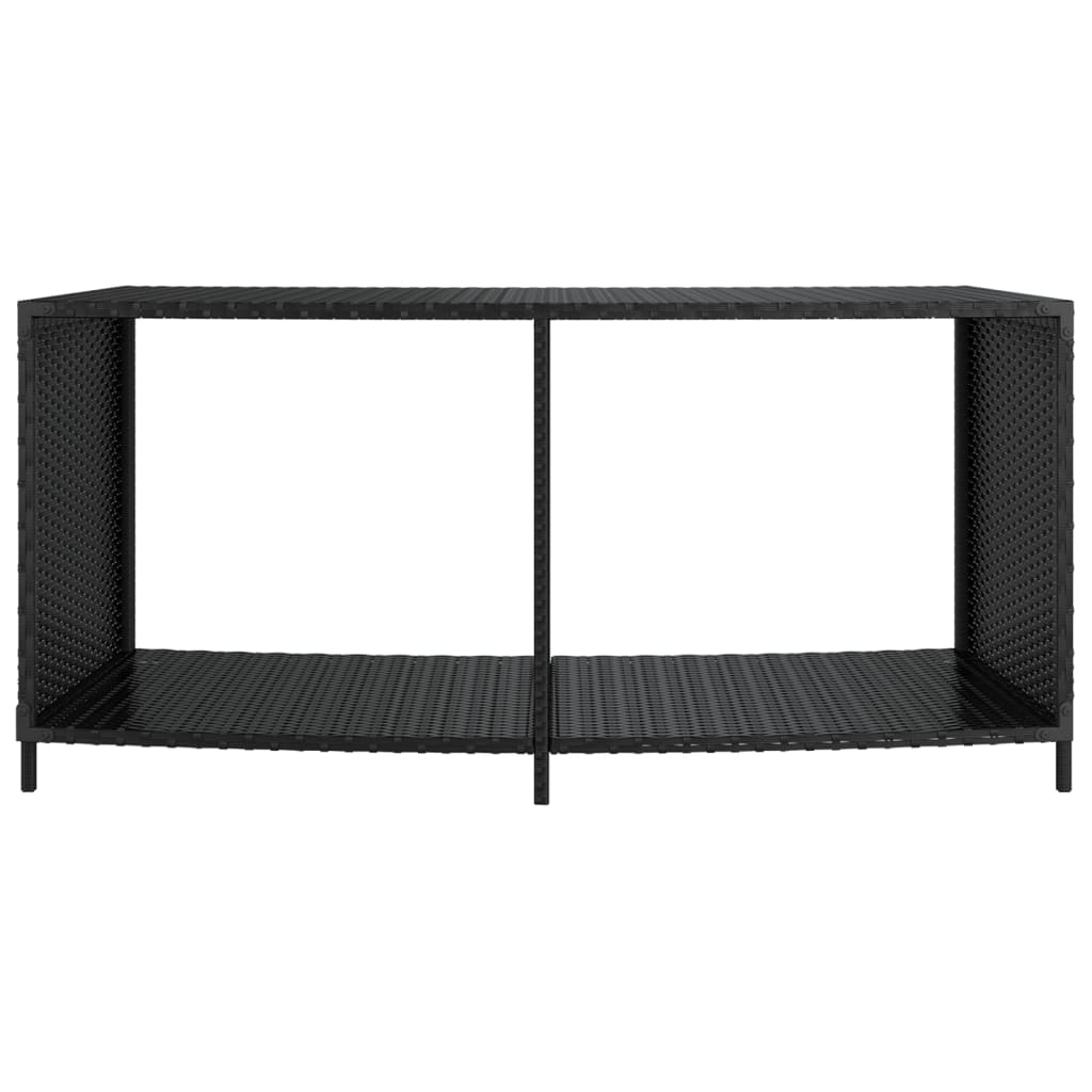 vidaXL 2 db fekete polyrattan tárolópolc - Image 5