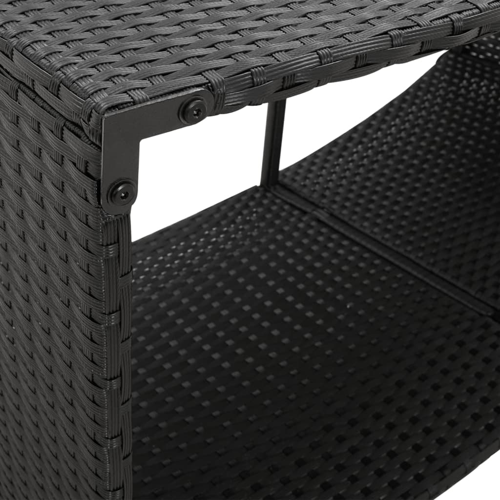 vidaXL 2 db fekete polyrattan tárolópolc - Image 8