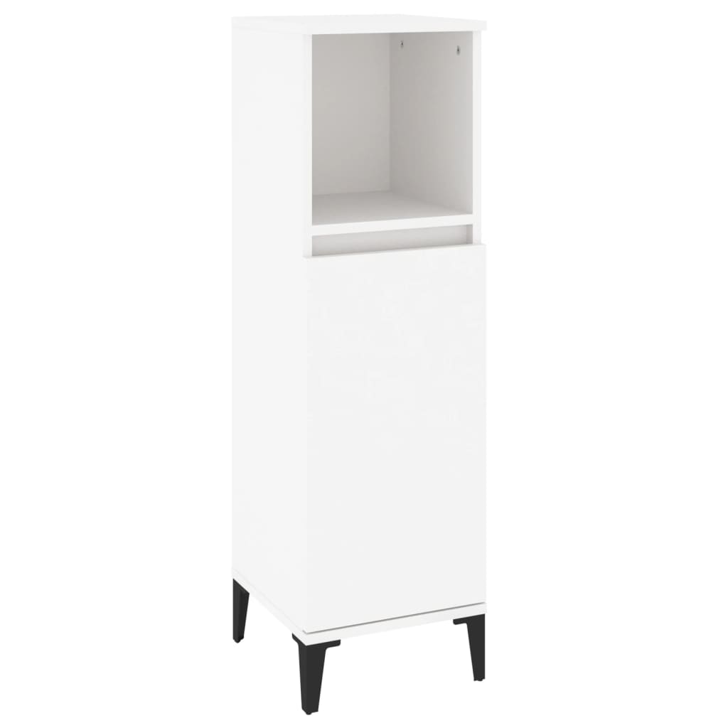 vidaXL 3 részes fehér szerelt fa fürdőszobaszekrény-szett - Image 7