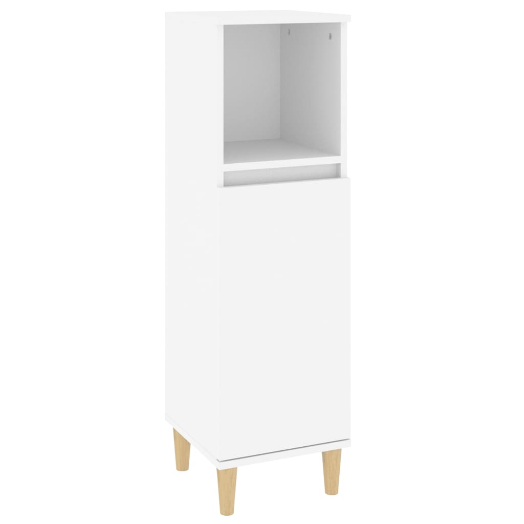vidaXL 3 részes fehér szerelt fa fürdőszobai bútorszett - Image 7
