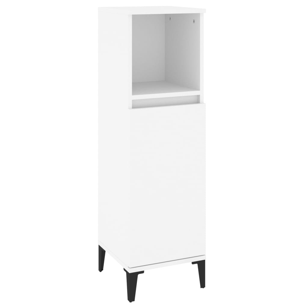 vidaXL 3 részes fehér szerelt fa fürdőszobai bútorszett - Image 7