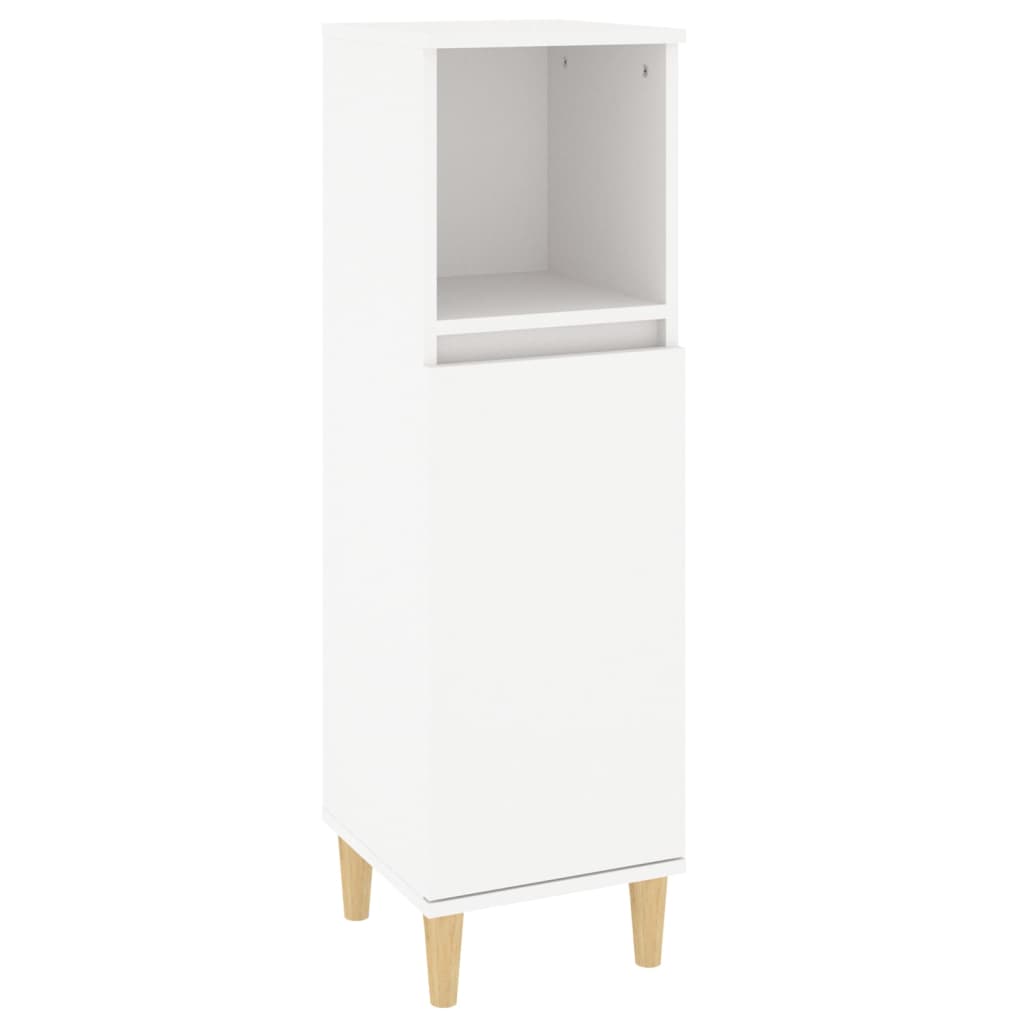 vidaXL 3 részes fehér szerelt fa fürdőszobai bútorszett - Image 7