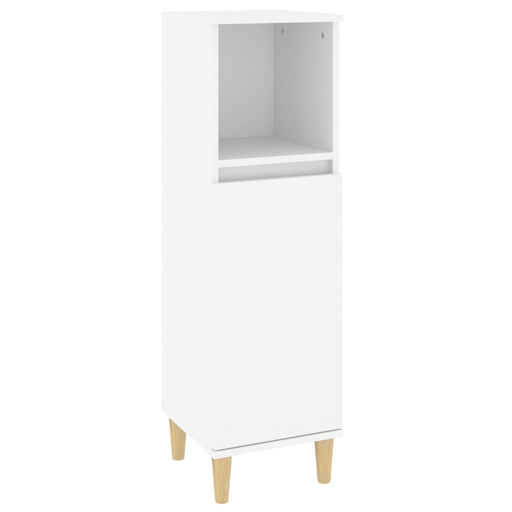 vidaXL 3 részes fehér szerelt fa fürdőszobai bútorszett - Image 6