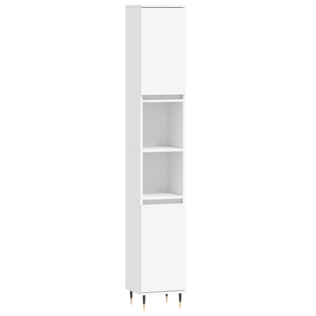 vidaXL fehér szerelt fa fürdőszobaszekrény 30 x 30 x 190 cm - Image 2