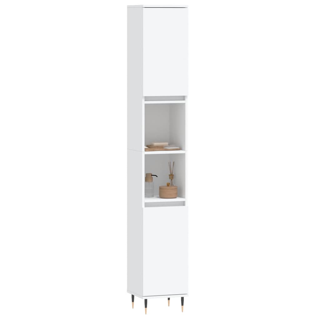 vidaXL fehér szerelt fa fürdőszobaszekrény 30 x 30 x 190 cm - Image 3