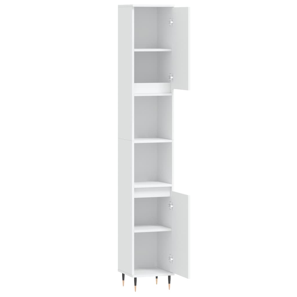 vidaXL fehér szerelt fa fürdőszobaszekrény 30 x 30 x 190 cm - Image 6