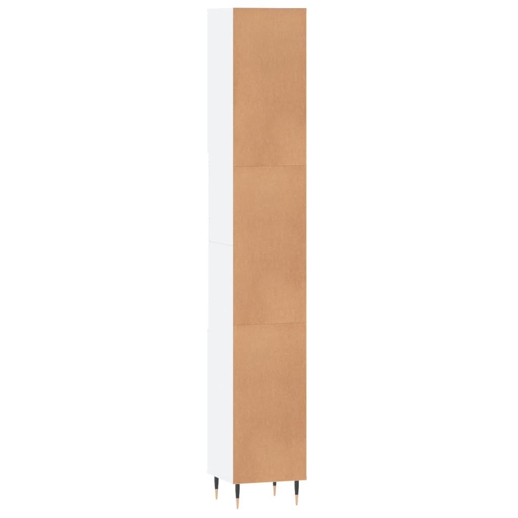 vidaXL fehér szerelt fa fürdőszobaszekrény 30 x 30 x 190 cm - Image 8