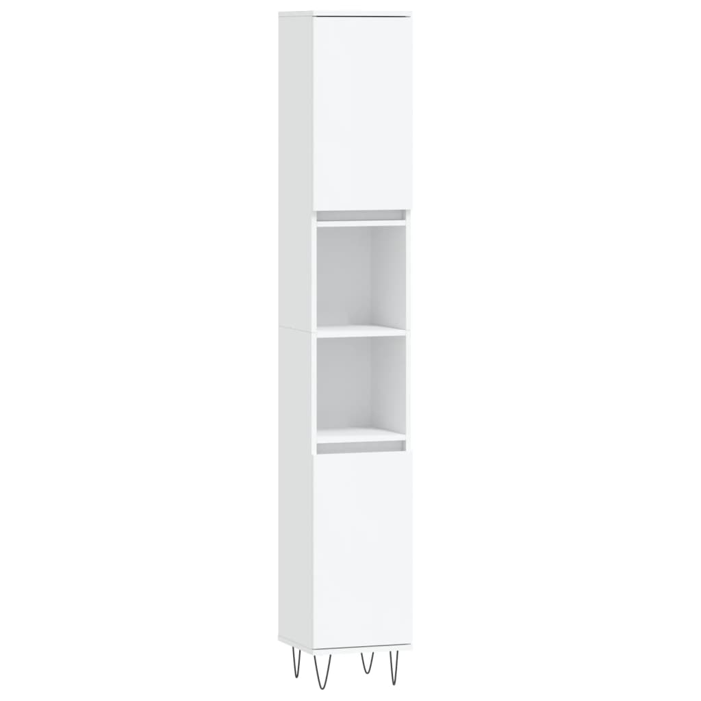 vidaXL fehér szerelt fa fürdőszobaszekrény 30 x 30 x 190 cm - Image 2