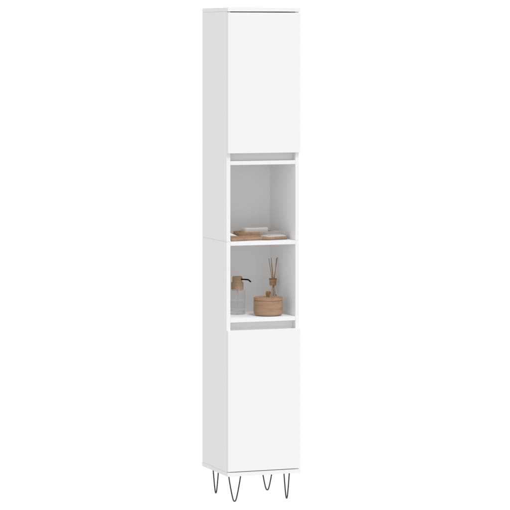 vidaXL fehér szerelt fa fürdőszobaszekrény 30 x 30 x 190 cm - Image 3
