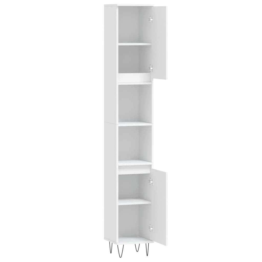 vidaXL fehér szerelt fa fürdőszobaszekrény 30 x 30 x 190 cm - Image 6