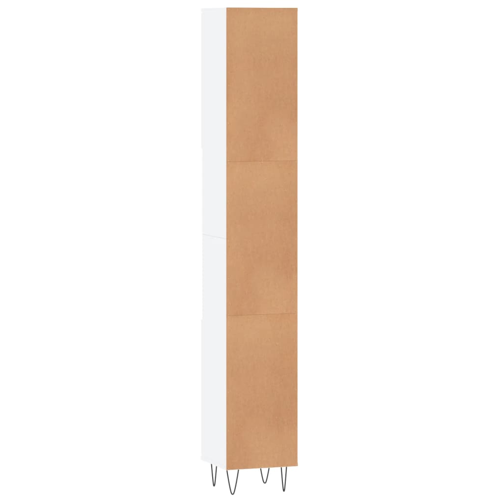 vidaXL fehér szerelt fa fürdőszobaszekrény 30 x 30 x 190 cm - Image 8