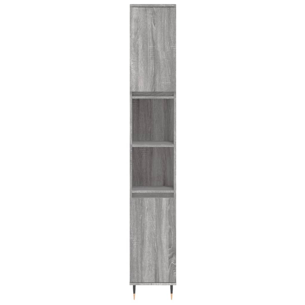 vidaXL 3 részes szürke sonoma színű szerelt fa fürdőszobai bútorszett - Image 6