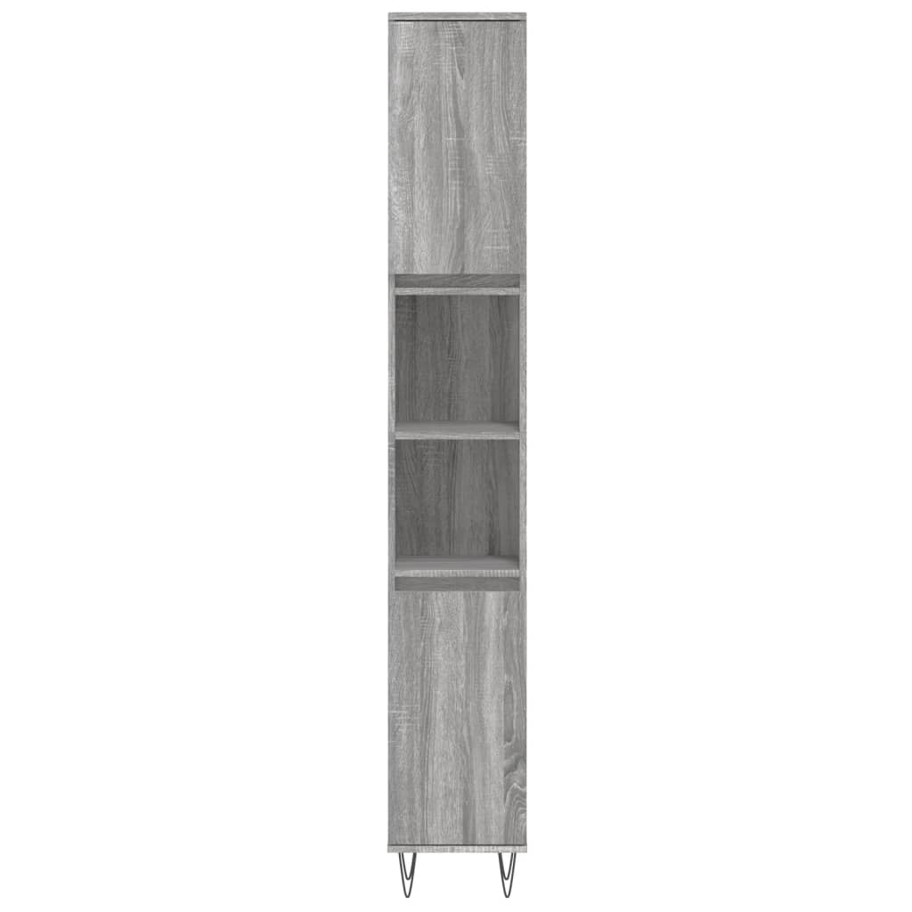 vidaXL 3 részes szürke sonoma színű szerelt fa fürdőszobai bútorszett - Image 6