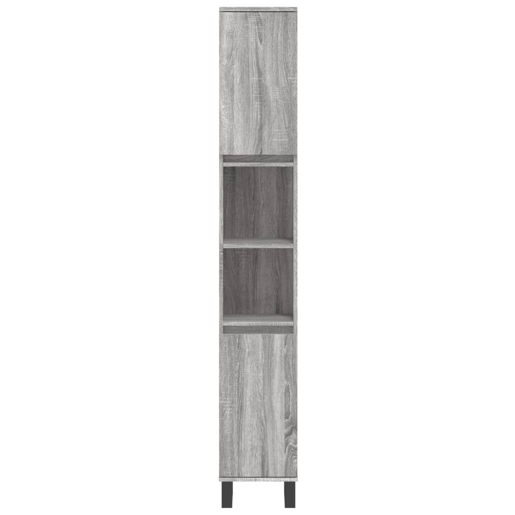 vidaXL 3 részes szürke sonoma színű szerelt fa fürdőszobai bútorszett - Image 6