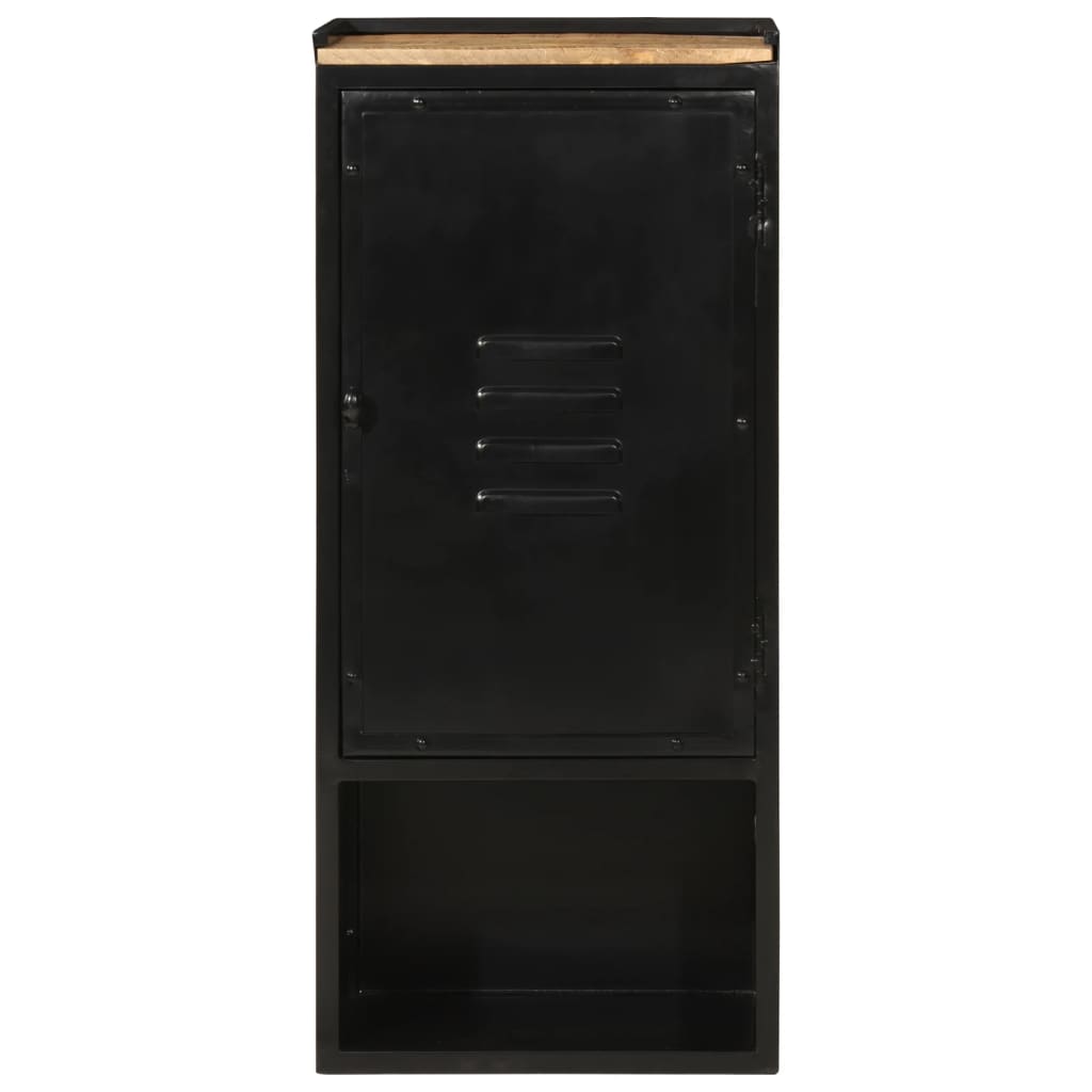 vidaXL vas és tömör mangófa fürdőszobai szekrény 40 x 27 x 90 cm - Image 2