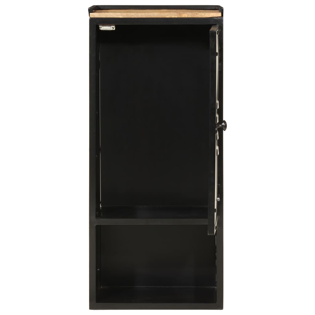 vidaXL vas és tömör mangófa fürdőszobai szekrény 40 x 27 x 90 cm - Image 3