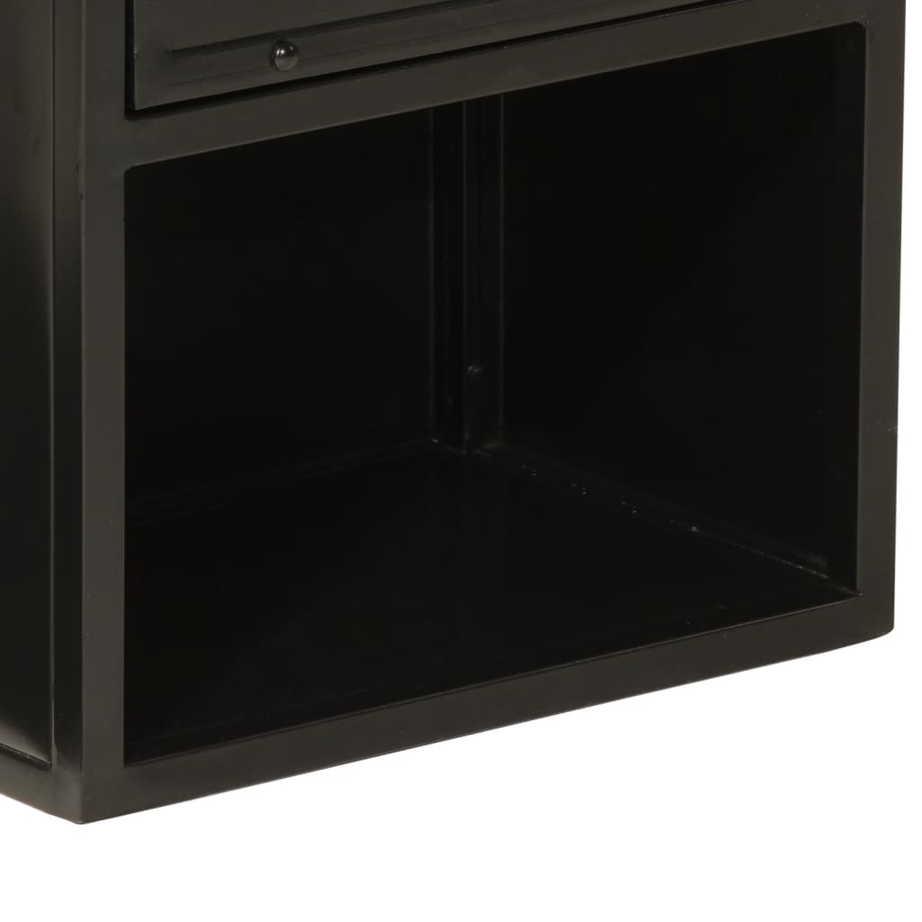 vidaXL vas és tömör mangófa fürdőszobai szekrény 40 x 27 x 90 cm - Image 8