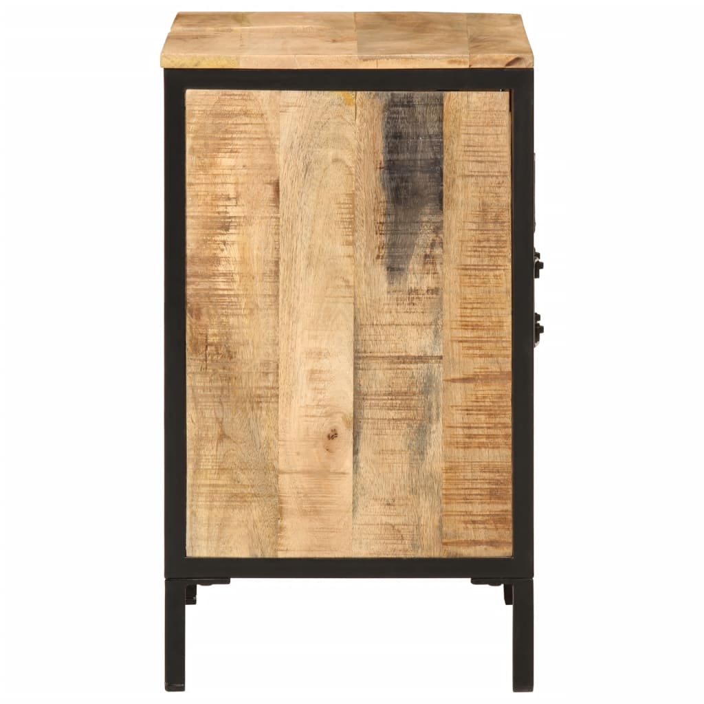 vidaXL vas és tömör mangófa fürdőszobai mosdószekrény 55 x 35 x 60 cm - Image 4