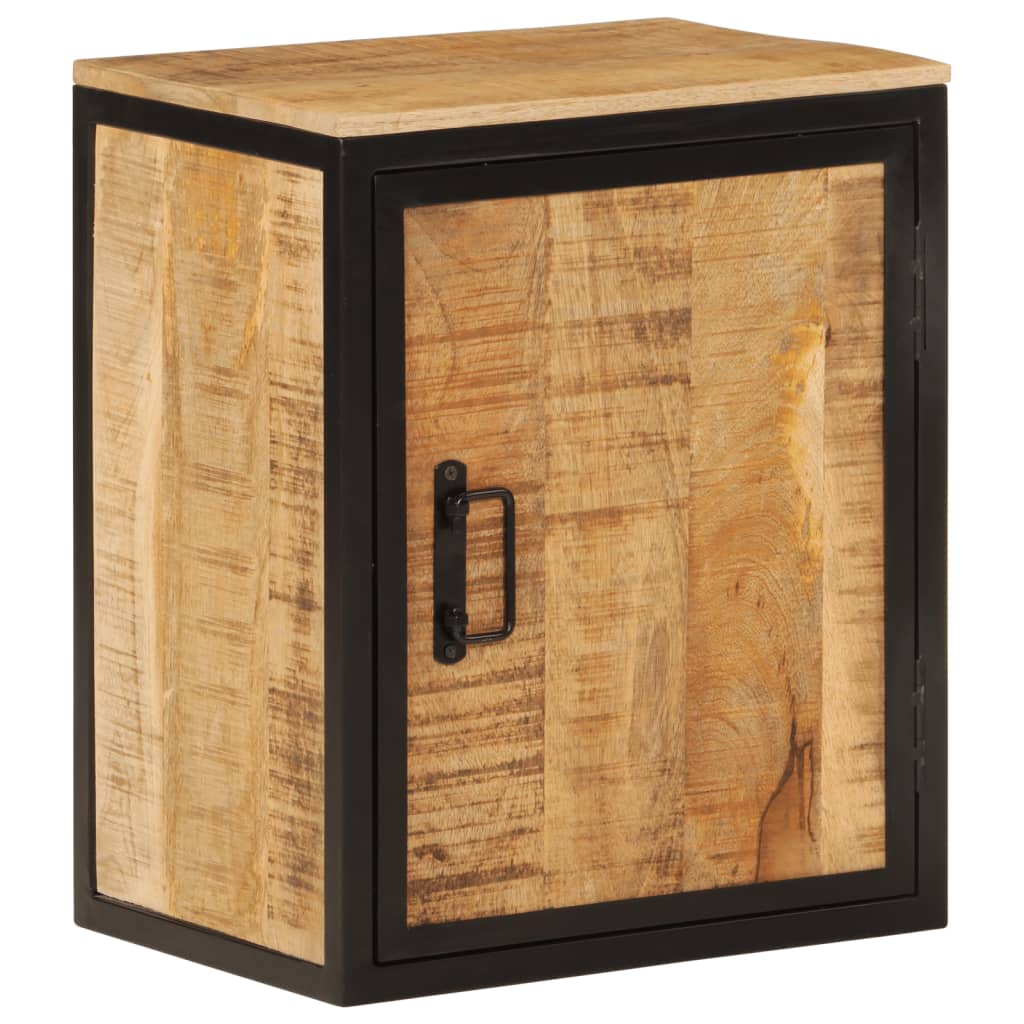 vidaXL tömör mangófa és vas fürdőszobai szekrény 40 x 30 x 50 cm - Image 11