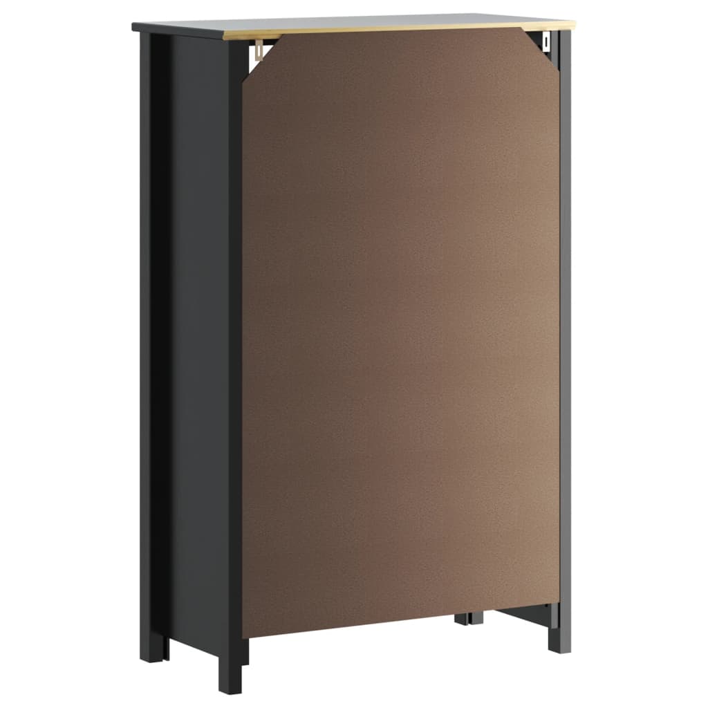 vidaXL BERG fekete tömör fenyőfa fürdőszobaszekrény 69,5 x 34 x 110 cm - Image 6