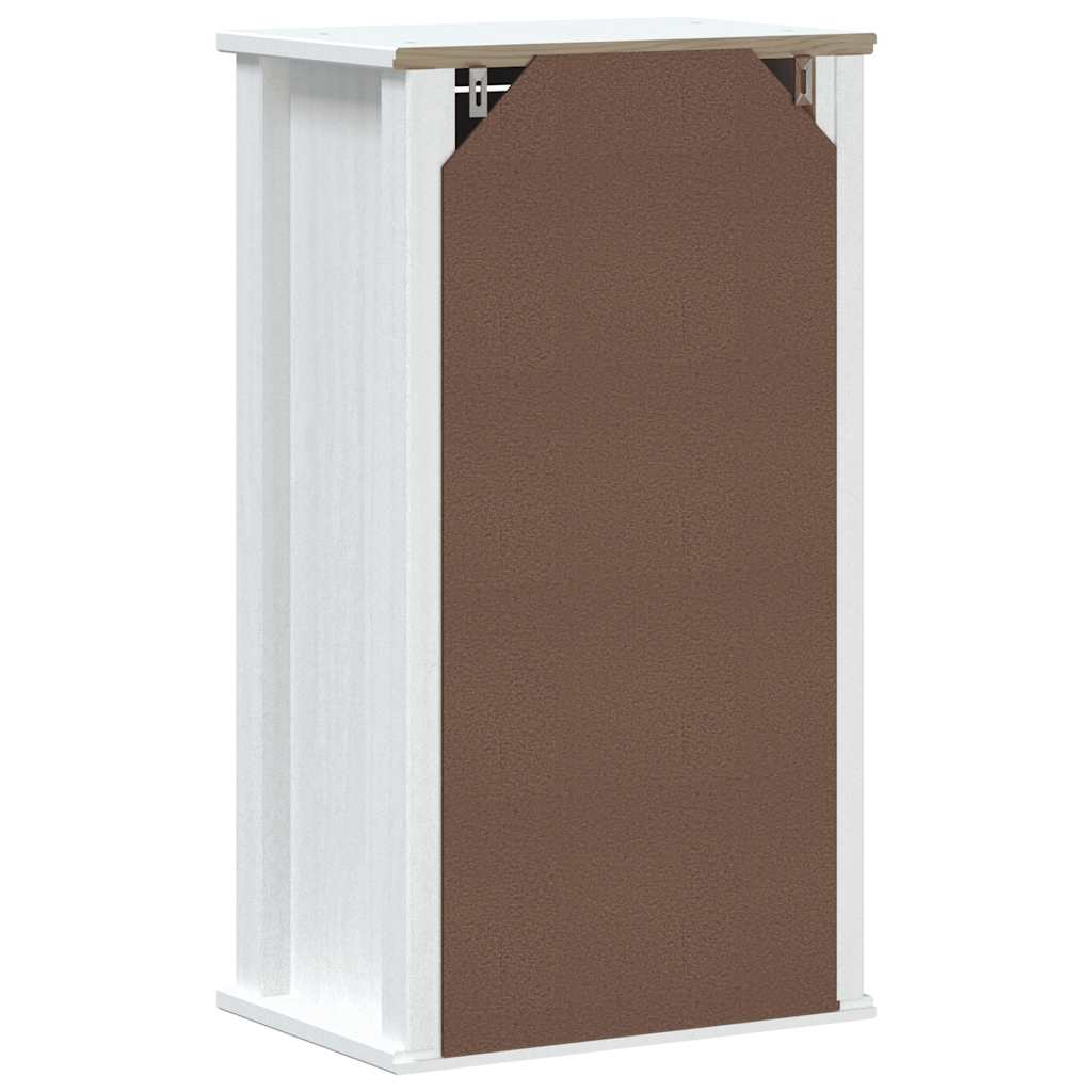 vidaXL BERG fehér tömör fenyőfa fürdőszobai faliszekrény 40x27x71,5 cm - Image 7