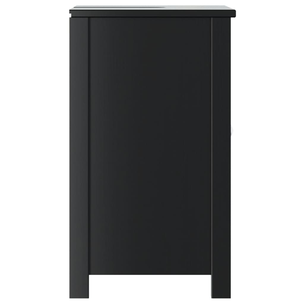 vidaXL BERG fekete tömör fenyőfa fürdőszobaszekrény 60x34x59 cm - Image 5