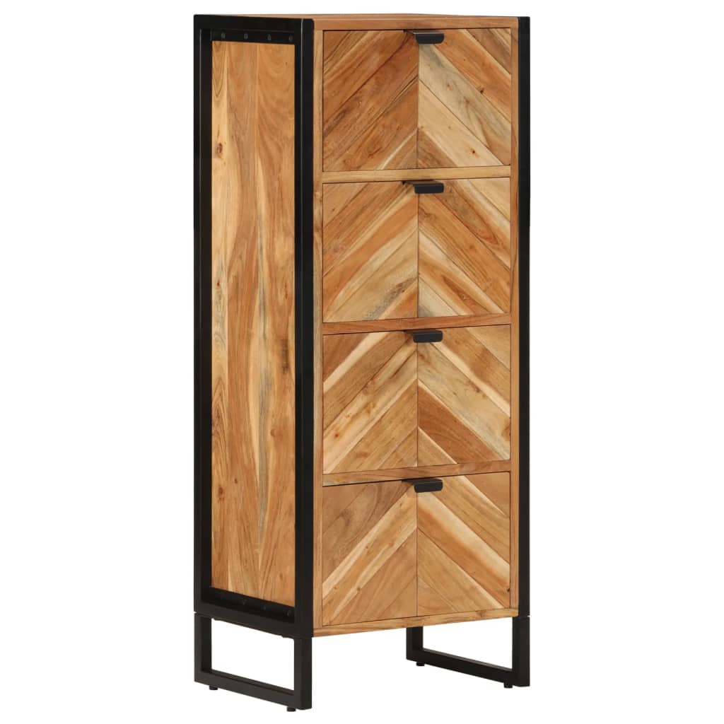 vidaXL tömör akácfa fürdőszobaszekrény 40 x 30 x 100 cm - Image 11