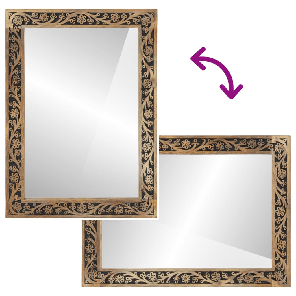 vidaXL 4 részes tömör mangófa fürdőszobai bútorszett - Image 10