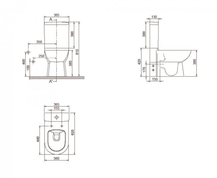 CeraStyle BELLA monoblokk WC - WC tartály - öblítőszelep