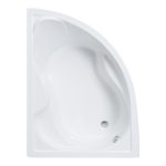 Favorit SIESTA L aszimmetrikus szaniter akril kád BALOS - előlappall- állvánnyal - 150 x 100 cm