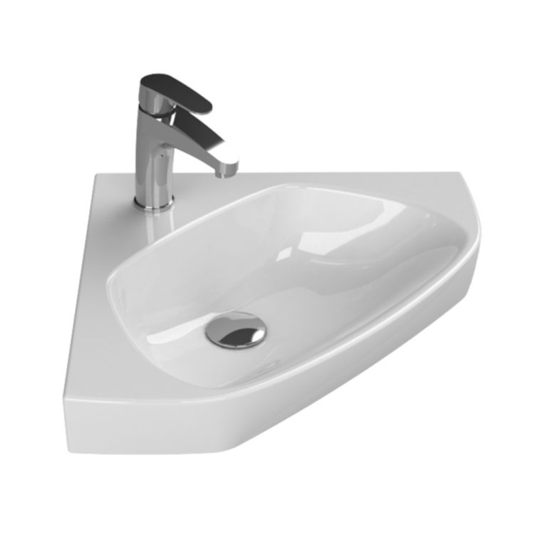 VivaStyle ARDA fali sarokszekrény CeraStyle ARDA porcelán sarokmosdóval 46 x 46 cm - JOBBOS - Image 6
