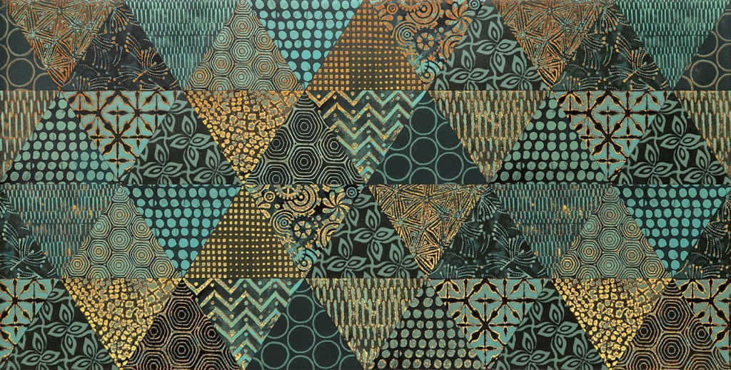 Domino Margot Green Geo dekorcsempe 30x60