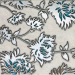 Domino L-Gris Flower Turkus dekorcsempe 5x35