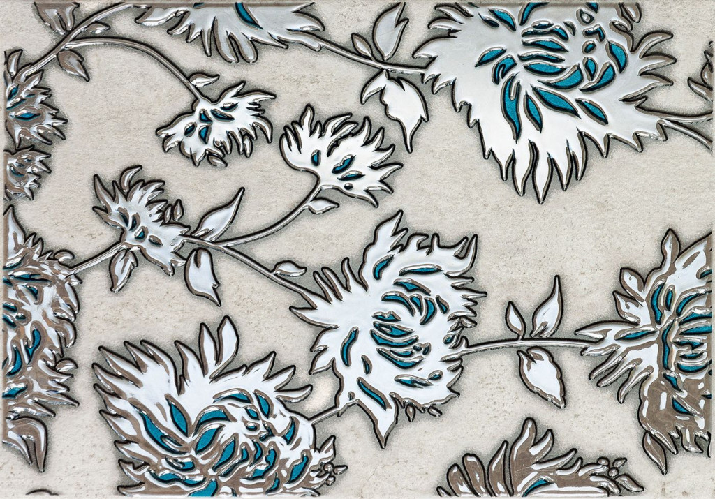 Domino L-Gris Flower Turkus dekorcsempe 5x35