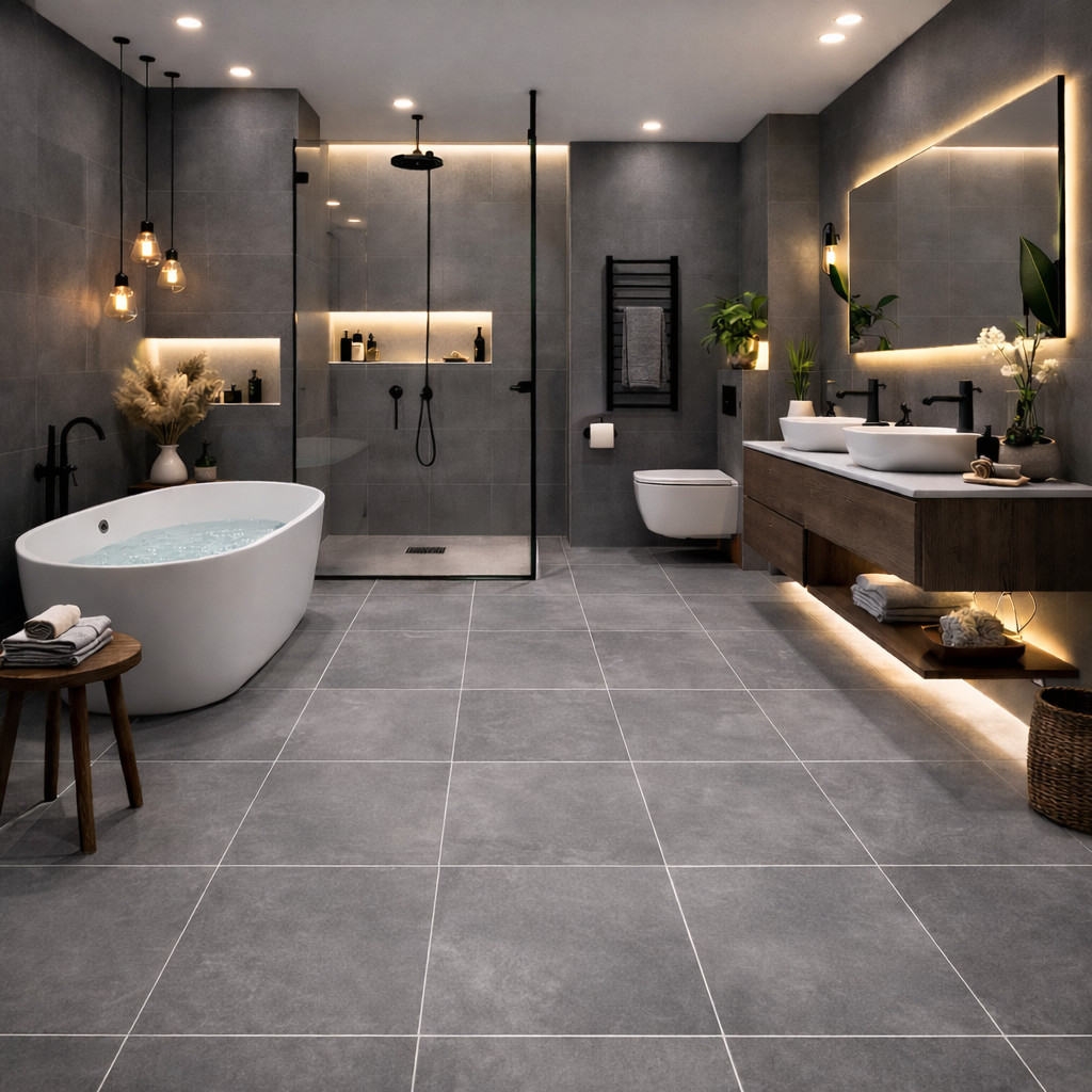 Paradyż Pure A Dark Grey járólap 60x60 - Image 3