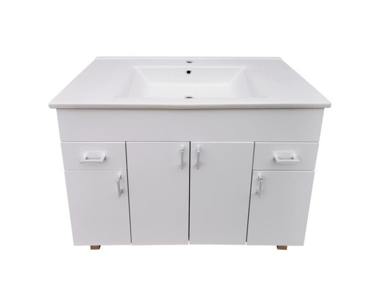 VivaStyle EKONOMIK PLUS 100 lábon álló fürdőszobabútor Sanovit SOFT 13100 mosdóval - 100 x 45,5 cm - Image 3