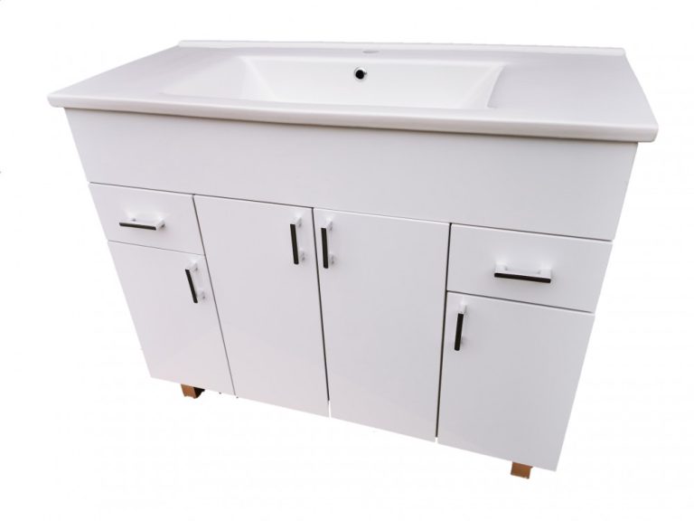 VivaStyle EKONOMIK PLUS 100 lábon álló fürdőszobabútor Sanovit SOFT 13100 mosdóval - 100 x 45,5 cm - Image 4