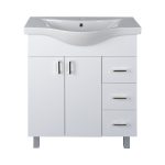 VivaStyle BIANKA 80 lábon álló fürdőszobabútor 3 fiókos Sanovit ALBATROS 10080 mosdóval 80 x 46 cm