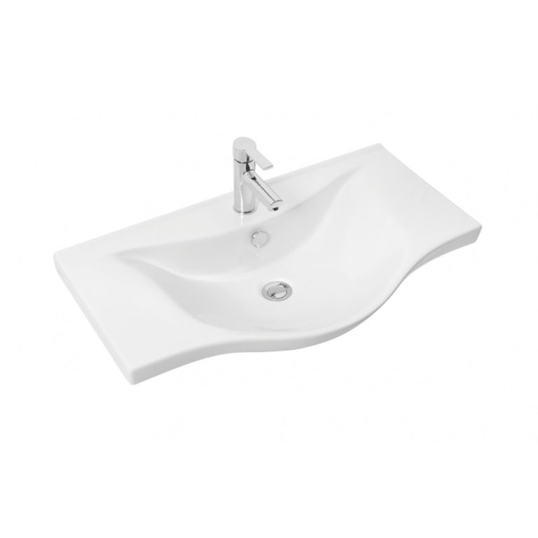 VivaStyle BIANKA 80 lábon álló fürdőszobabútor 3 fiókos Sanovit ALBATROS 10080 mosdóval 80 x 46 cm - Image 3